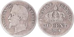 World Coins - Coin, France, Napoleon III, 50 Centimes, 1864, Bordeaux, , Silver