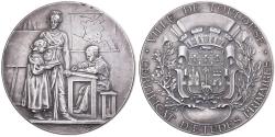 World Coins - France, Medal, Certificat d'Etudes Primaires, Toulouse, Silvered bronze, Rivet