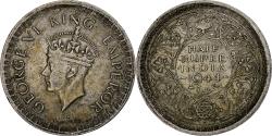 World Coins - INDIA-BRITISH, George VI, 1/2 Rupee, 1944, , Silver, KM:552