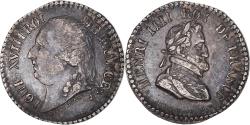 World Coins - France, Quinaire, Louis XVIII, Louis XVIII et Henri IV, , Silver