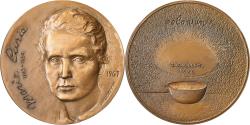 World Coins - France, Medal, Marie Curie, Polonium-Radium, 1967, Bronze, Coeffin,