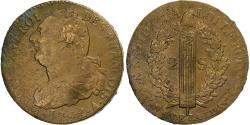 World Coins - France, Constitution, 2 Sols, 2 sols françois, 1792 / AN 4, Paris, Bronze