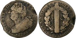 World Coins - France, Louis XVI, 2 sols Français, 1793 / AN 5, Strasbourg, Métal de cloche
