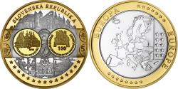 World Coins - Slovakia, Medal, L'Europe, Silver Plated Copper, FDC,