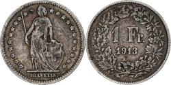 World Coins - Switzerland, Franc, Helvetia, 1913, Bern, Silver,