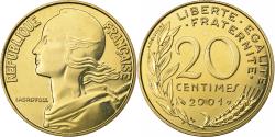 World Coins - France, 20 Centimes, Marianne, 2001, Paris, Aluminum-Bronze,