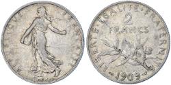 World Coins - Coin, France, Semeuse, 2 Francs, 1909, Paris, , Silver, KM:845.1