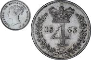 World Coins - United Kingdom, Victoria, Maundy, 4 Pence, 1863, London, , Silver