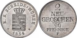 World Coins - German States, SAXONY-ALBERTINE, Friedrich August II, 2 Neu-Groschen, 20
