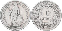 World Coins - Coin, Switzerland, Franc, 1909, Bern, , Silver, KM:24