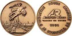 World Coins - France, Medal, Aéroport de Rouen, Vallée de Seine, 1991, Bronze,