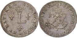World Coins - France, Louis XV, Double Sol, 1739, Lyon, Billon,