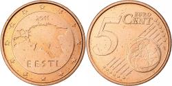 World Coins - Estonia, 5 Euro Cent, 2011, Vantaa, BU, , Copper Plated Steel, KM:63