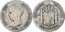 World Coins - Coin, Spain, Alfonso XIII, Peseta, 1891, Madrid, , Silver, KM:691