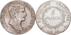 World Coins - France, Bonaparte Premier Consul, 5 Francs, An 12, Bayonne, Silver,