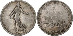 World Coins - France, Franc, Semeuse, 1903, Paris, Silver, , Gadoury:467, KM:844.1