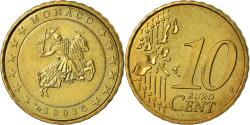 World Coins - Monaco, 10 Euro Cent, 2003, , Brass, KM:170