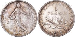 World Coins - Coin, France, Semeuse, Franc, 1919, Paris, , Silver, KM:844.1