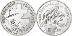 World Coins - France, 100 Francs, Jean Moulin, 1993, Paris, Silver, , KM:1023