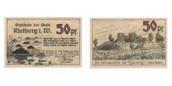 World Coins - Banknote, Germany, Rietberg Stadt, 50 Pfennig, paysage, 1921, 1921-05-12