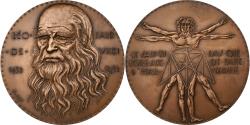 World Coins - France, Medal, Léonard de Vinci, 1952, Bronze, Joly,