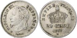 World Coins - France, Napoleon III, 20 Centimes, 1867, Strasbourg, Silver, , Le