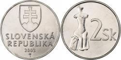 World Coins - Slovakia, 2 Koruna, 2003, Nickel plated steel, , KM:13