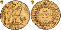 World Coins - France, 24 Livres, 1793 / AN II, Paris, Convention, Gold, PCGS, , Gadoury:62