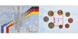 World Coins - France, Coffret 1c. à 2€, 40 ans du traité de l'Élysée, 2003, BU, FDC