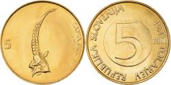 World Coins - Coin, Slovenia, 5 Tolarjev, 2000, , Nickel-brass, KM:6