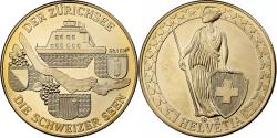 World Coins - Switzerland, Medal, Der Zürichsee, Die Schweizer Seen, Copper-Nickel Gilt,
