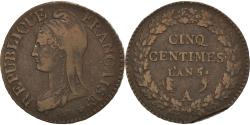 World Coins - Coin, France, Dupré, 5 Centimes, AN 5, Paris, , Bronze, KM:640.1