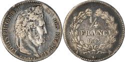World Coins - Coin, France, Louis-Philippe, 1/4 Franc, 1843, Paris, , Silver