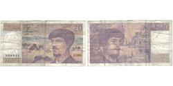 World Coins - France, 20 Francs, Debussy, 1990, 989944 F.029, VG(8-10), Fayette:66bis.1