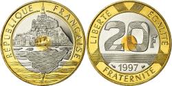 World Coins - Coin, France, Mont Saint Michel, 20 Francs, 1997, Paris, Proof,