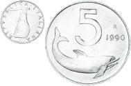 World Coins - Coin, Italy, 5 Lire, 1990, Rome, , Aluminum, KM:92