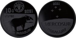 World Coins - Coin, Paraguay, 10 Guaranies, 2021, Fantasy items. Colorized.Mercosur,