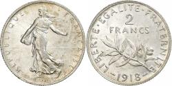 World Coins - France, 2 Francs, Semeuse, 1918, Paris, Silver, , Gadoury:532, KM:845.1