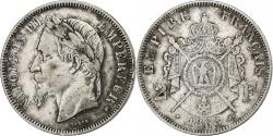 World Coins - France, Napoleon III, 2 Francs, 1868, Strasbourg, Silver,