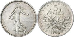 World Coins - France, 5 Francs, Semeuse, 1964, Paris, Silver, , KM:926