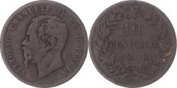 World Coins - Coin, Italy, Vittorio Emanuele II, 10 Centesimi, 1866, Strasbourg,
