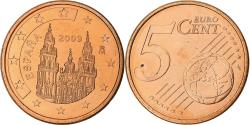 World Coins - Spain, Juan Carlos I, 5 Euro Cent, 2009, Madrid, Copper Plated Steel,