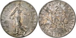 World Coins - France, Semeuse, 2 Francs, 1916, Paris, , Silver, KM:845.1, Gadoury:532