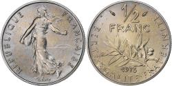 World Coins - France, 1/2 Franc, Semeuse, 1975, MDP, série FDC, Nickel,