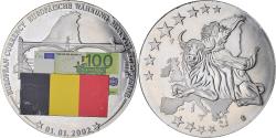 World Coins - Belgium, Medal, Monnaie Européenne, Billet de 100 Euro, Politics, 2002