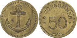 World Coins - France, A Consommer, 50 Centimes, ancre, , Brass