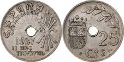 World Coins - Spain, 25 Centimos, 1937, Vienna, Copper-nickel, , KM:753