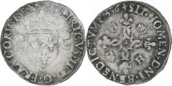 World Coins - France, Henri II, Douzain aux croissants, 1556, Toulouse, , Billon