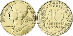World Coins - France, 10 Centimes, Marianne, 2001, Monnaie de Paris, BU, Aluminum-Bronze