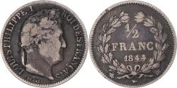 World Coins - Coin, France, Louis-Philippe, 1/2 Franc, 1844, Strasbourg, , Silver